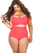 Sexy Halter Bandeau High Waist Plus Size Swimwear